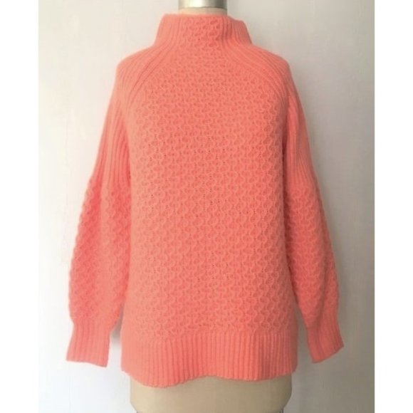 ANTHROPOLOGIE CORAL BIA MOCK NECK ALPACA BALLOON SLEEVE SWEATER S - Picture 5 of 13